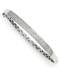 Sterling Silver Diamond Hinged Bangle Bracelet, Best Quality Free Gift Box Satisfaction Guaranteed