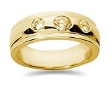0.60 CTW Men's Diamond Ring in 18K Yellow Gold