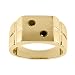 10k Yellow Gold Men's Black Diamond Lucky #2 Dice Ring (1/4 cttw)