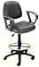 BLACK LEATHER PLUS DRAFTING BAR COUNTER STOOL WITH LOOP ARMS AND CHROME FOOTRING KIT