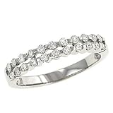 22 Round 2 Row Single prong Set Diamond Band .42cttw