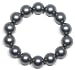 14mm Coated Silver-Grey Mother of Pearl Beaded Stretch Bracelet, 7