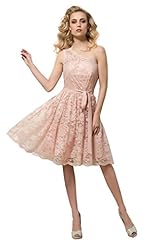 A-line Knee Length Short One Shoulder Lace Fitted  Dress