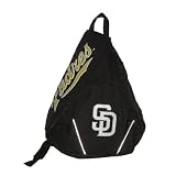 San Diego Padres MLB Baseball Team Sling Shoulder Sports Bag / Athletic Backpack - Black (Size: one size )
