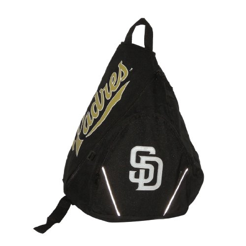 San Diego Padres MLB Baseball Team Sling Shoulder Sports Bag / Athletic Backpack - Black (Size: one size)