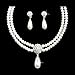 Accessoriesforever Women Bridal Wedding Prom Fashion Jewelry Set Crystal Rhinestone Pearl Classy Teardrop Necklace