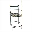 8/9 Ball Spectator Stool w/ Arms Finish: Gun Metal, Fabric: White Levante