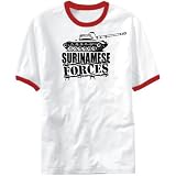 T-Shirt Ringer White  Surinamese Force / Tank  Suriname Country