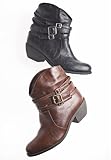 Avenue Plus Size Randy Buckled Slouch Ankle Boot (Wide Width)