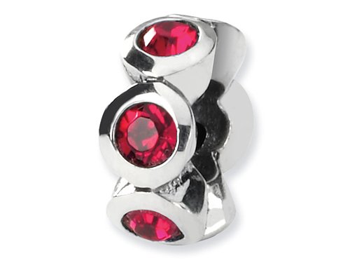 Reflections(tm) Sterling Silver July Swavorski Crystal Birthstone Bead / Charm
