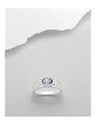 Celtic Gem Stones Ring In 92.5 Sterling Silver