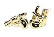 Gold-Tone Men's Cuff Links HANDGUN Shaped Cufflinks