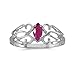 10k White Gold Marquise Ruby Filagree Ring (Size