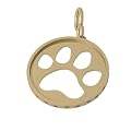 Bark Avenue Jewelers- Cut Out Paw Print Pendan 14 Karat Yellow Gold- Large