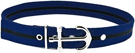 J Point Boys Poly Web Belt with Nautical Anchor Buckle - BLS14-S - Blue, 4/5