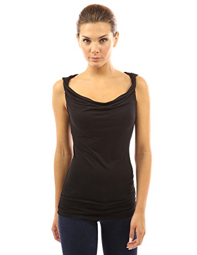PattyBoutik Women's Cowl Neck Twist Straps Tank Top