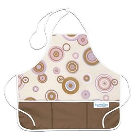 Bumkins Waterproof Toddler Apron - Rose/Chocolate Circles