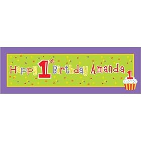 5' Teddy's First Birthday - Giant Banner w Stickers Child by BuyCostumes