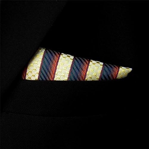 Shlax&Wing Stripes Yellow Blue Pocket Square Mens Hankies Hanky