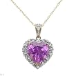 Heart Necklace With 5.12ctw Precious Stones - Genuine Clean Diamonds and Topaz Made of Two tone Gold Length 18in