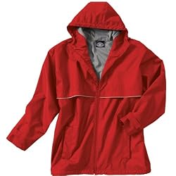 Men's New Englander Rain Jacket, Red/Gray