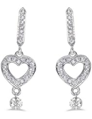 14K White Gold Diamond Dashing Diamonds Earrings