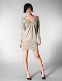 Robert Rodriguez Draped Front Dress in Champagne