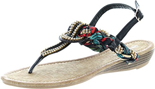 Luo Luo Womens Braided Satin Strap Sandals