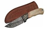 Szco Supplies Bone Damascus Hunting Knife