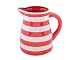 Terramoto Ceramic Stripes 9-1/2-Inch 3-Quart Large Pitcher, Red