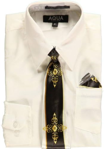 Aqua by Enrico Rossini Big Boys' Husky Dress Shirt Set - cream, 18 husky