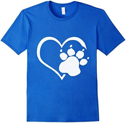 Men's Paw Prints On My Heart T-shirts - Dog Shirts for Dog Lovers Small Royal Blue