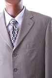 Men's Single Breasted 4 Button Tan Dress Suit
