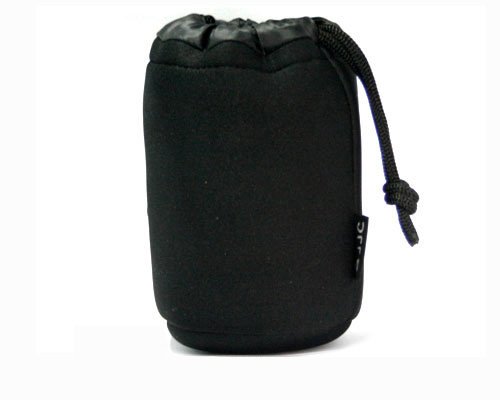 GSI Amazing Quality Ultra-Secure Standard Lens Case - Pouch Fits and Protects Standard Lenses - Drawstring Neoprene Bag - For Canon, Sigma, Nikon, Sony and All Brands!