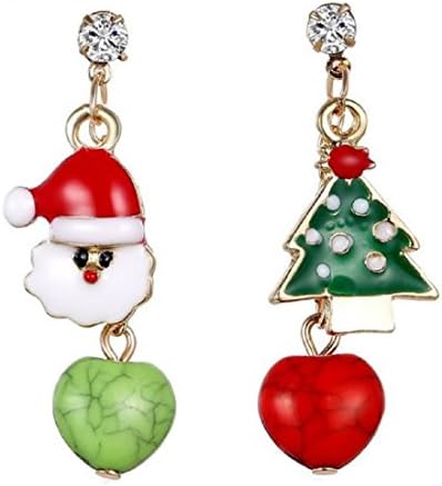OVERMAL Creative Christmas Eve Asymmetrical Earrings