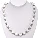 Handmade Howlite Necklace With Silver Floral Beads