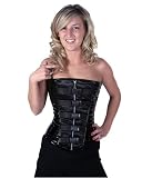 Gothic Black PVC Letax Fetish Steel Boned Overbust Corset Front Zipper Back Lacing Shaper Corset LVG9204