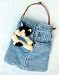 Bear Hands SP-DEN-BWC Small Jean Denim Purse Black and White Cat