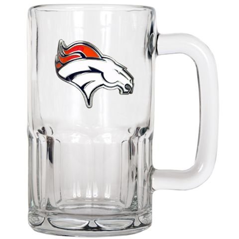 Denver Broncos Large Glass Beer Mug