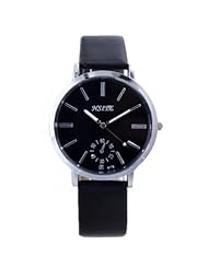 HACBIWA Unisex Mens Fashion Womens Casual Leathroid Wrist Watch Black