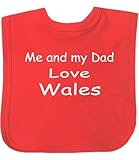 Me and my Dad Love Wales Velcro Baby Bib in 9 Colours - 100% Cotton by Niccolas B