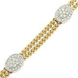 Chain Bracelet w/ Pave Diamond Oval Stations 1.20cttw