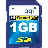 PQI Secure Digital Card, Hi-Speed, 60X, 1GB
