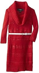 Girls Floral Print Cowl Neck Belted Cotton  Dress