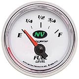 Autometer (7313) NV Fuel Level Gauges - (2 1/16) Short Sweep Elecrtric (0/90) - Works with most 1965 to 1997 Chevy/GM Senders