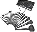 SHANY Studio Quality Natural Cosmetic Brush Set with Leather Pouch, Goat & Badger Hair, 24-Pieces