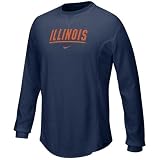 Nike Illinois Fighting Illini Navy Blue Waffle Long Sleeve Crew Top