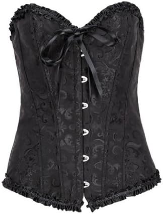 Green Trade Women's Sexy Shaper Corset with G-string Black Size XL