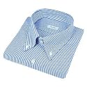 Bagutta Blue & White Striped Button Down Cotton Italian Dress Shirt 16 36