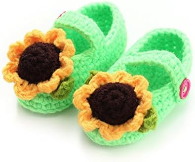 Baby Newborn Boy Girl Shoes Crochet Knit Socks Sunflower Booties 3-12 Months